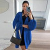 Winter Oversize Cardigan Women Loose Mid-length Knitted Sweater Vintage Lantern Sleeve Knitwear Casual Solid Cardigan