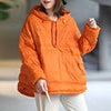 Winter Oversize Hooded Jacket Women Casual Zipper Padded Hoodie Loose Ultralight Thicken Coat Female Solid Outerwear With Pocket