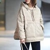 Winter Oversize Hooded Jacket Women Casual Zipper Padded Hoodie Loose Ultralight Thicken Coat Female Solid Outerwear With Pocket