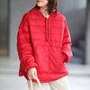 Winter Oversize Hooded Jacket Women Casual Zipper Padded Hoodie Loose Ultralight Thicken Coat Female Solid Outerwear With Pocket