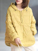 Winter Oversize Hooded Jacket Women Casual Zipper Padded Hoodie Loose Ultralight Thicken Coat Female Solid Outerwear With Pocket