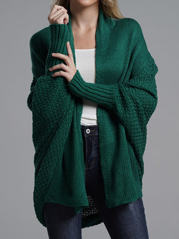 Winter Oversize Sweater Women Batwing Sleeve Knitted Cardigan Casual Loose Vintage Knitwear Female  Solid Long Cardigan