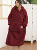 Winter Oversized Hoodie Women Long Warm Sherpa Fleece Sweatshirts Hoodie Wearable Giant TV Blanket with Sleeves Sudadera Mujer
