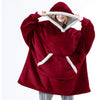 Winter Oversized Hoodies Blanket Women Hooded Sweatshirt Wearable Blanket With Sleeves Sherpa Fleece Pullover Casaco Feminino