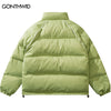 Winter Parkas Jacket Harajuku Solid Color Thicken Warm Bubble Padded Coats Streetwear Men Women Casual Loose Outwear