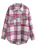 Winter Plaid Coat Flannel Vintage Shirt Women Casual Woolen Jacket Thick Outerwear Female Loose Overshirt With Pockets