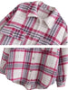 Winter Plaid Coat Flannel Vintage Shirt Women Casual Woolen Jacket Thick Outerwear Female Loose Overshirt With Pockets