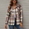 Winter Plaid Flannel Shirt Women Checkered Shirt Outerwear Casual Velvet Jacket Coat Female Long Sleeve Thick Overshirt