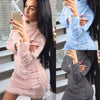 Winter Plush Warm Sweater Dress Women Long Sleeve Turtleneck Dresses Party Bodycon Mini Dress Bandage Knitted Vestidos Female