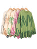 Winter Printed Oversized Pullover Women Green Striped Knitted Sweater Casual Elegant Long Sleeve Jumper Vintage Loose Pull Femme