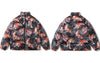 Winter Reversible Parkas Jacket Streetwear Hip Hop Tiger Chinese Dragon Print Thicken Warm Bubble Coats Harajuku Jackets