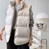 Winter Sleeveless Jacket Women Casual Button Down Vest Korean Solid Waistcoat Female Loose Stand Collar Coat With Pocket