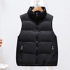 Winter Sleeveless Jacket Women Casual Solid Down Vest Korean Zipper Waistcoat Female Loose Stand Collar Coat With Pocket