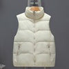 Winter Sleeveless Jacket Women Casual Solid Down Vest Korean Zipper Waistcoat Female Loose Stand Collar Coat With Pocket