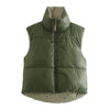 Winter Sleeveless Women Vest Casual Stand Collar Women Jacket Down Vest Short Warm Vests Waistcoats Vintage Chaleco Mujer