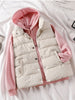 Winter Solid Down Vest Women Casual Thick Sleeveless Jacket Korean Button Waistcoat Stand Collar Warm Vest With Pocket