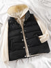 Winter Solid Down Vest Women Casual Thick Sleeveless Jacket Korean Button Waistcoat Stand Collar Warm Vest With Pocket