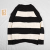 Winter Striped Knitted Sweater Women Oversized Pullover Casual Jumpers Female Streetwear Long Sleeve Sweaters Warm Pull Femme