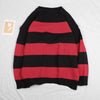 Winter Striped Knitted Sweater Women Oversized Pullover Casual Jumpers Female Streetwear Long Sleeve Sweaters Warm Pull Femme