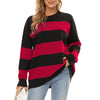 Winter Striped Knitted Sweater Women Oversized Pullover Casual Jumpers Female Streetwear Long Sleeve Sweaters Warm Pull Femme