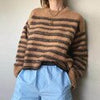Winter Striped Sweater Women Casual Thick Knitted Pullover Korean Loose Long Sleeve Knitwear Female O Neck Warm Jumper
