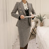 Winter Suits Clothing for Women Blazer and Skirt Set Formal Suit Elegant Plaid Womens Double Breasted Jacket with Long Skirts