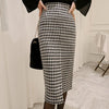 Winter Suits Clothing for Women Blazer and Skirt Set Formal Suit Elegant Plaid Womens Double Breasted Jacket with Long Skirts
