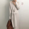 Winter Thick Korean Knitted Jumper Dresses Sweater Dress Women Woman Warm 2022 Casual Solid Apricot Black Grey Sweater Mujer