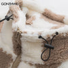 Winter Thicken Warm Jacket Parkas Streetwear Hip Hop Plaid Fuzzy Fluffy Lambswool Coats Harajuku Casual Jackets Outwear