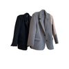 Winter Thickened Woolen Blended Suit Lapel Wide Shoulder Leisure Loose Women Black Oversized Blazers And Jackets