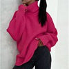 Winter Turtleneck Knit Sweater Women Thick Oversize Pullover Casual Loose Green Knitwear Female Solid Vintage Long Sleeve Jumper