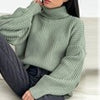 Winter Turtleneck Knit Sweater Women Thick Oversize Pullover Casual Loose Green Knitwear Female Solid Vintage Long Sleeve Jumper
