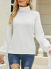 Winter Turtleneck Pullover Women Bow Long Sleeve Knitwear Loose Solid Knitted Sweater Female Casual O-Neck Warm Jumper