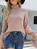 Winter Turtleneck Pullover Women Bow Long Sleeve Knitwear Loose Solid Knitted Sweater Female Casual O-Neck Warm Jumper