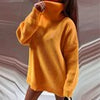 Winter Turtleneck Pullover Women Casual Solid Knitted Sweater Korean Long Sleeve Knitwear Female Loose Warm Jumper