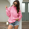 Winter Turtleneck Sweater Women Loose Elegant Warm Knitted Pullovers Solid Knitwear Jumper Tops Sueter Mujer