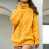 Winter Turtleneck Sweater Women Loose Elegant Warm Knitted Pullovers Solid Knitwear Jumper Tops Sueter Mujer