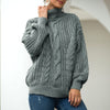 Winter Turtleneck Sweater Women Loose Elegant Warm Knitted Pullovers Solid Knitwear Jumper Tops Sueter Mujer