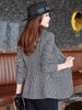 Winter Women Houndstooth Blazer Slim Plaid Long Sleeve Coat Lady Office Elegant Business Korea Style Suit Outerwear Warm Jacket