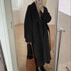 Winter Woolen Coat Women Thicken Long Jacket Casual Loose Windbreaker Outerwear Female Vintage Oversize Lapel Streetwear