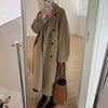 Winter Woolen Coat Women Thicken Long Jacket Casual Loose Windbreaker Outerwear Female Vintage Oversize Lapel Streetwear