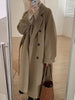 Winter Woolen Coat Women Thicken Long Jacket Casual Loose Windbreaker Outerwear Female Vintage Oversize Lapel Streetwear