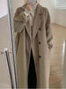 Winter Woolen Coat Women Thicken Long Jacket Casual Loose Windbreaker Outerwear Female Vintage Oversize Lapel Streetwear