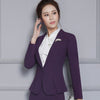 Winter new arrival female slim elegant long sleeve jacket  elegant purple Blazers women office formal plus size work coat