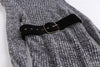 With Belt! Women's Skirts Suits Knit Stand Neck Long Irregular Sweaters Tops And Spliced Velvet Long Skirt Suits Set NS988