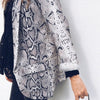 With Pockets Outerwear Slim Fit Women Blazer Turn-down Collar Long Sleeve Daily Wear Snakeskin Printed Party Open Front Shopping
