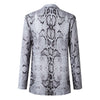 With Pockets Outerwear Slim Fit Women Blazer Turn-down Collar Long Sleeve Daily Wear Snakeskin Printed Party Open Front Shopping