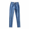 Withered 2022Ins Blogger England Simple Stretch Jeans Woman High Waist Jeans Cropped Jeans Skinny Pencil Jeans For Women