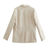 Wixra Women Casual Business Double Breasted Blazer Coat Long Sleeve Pockets Female OL Chic Tops Hot