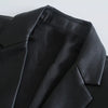 Wixra Women PU Faux Leather Blazer Turn-down Collar Single Button Jacket Coat Autumn Winter Streetwear Outerwear